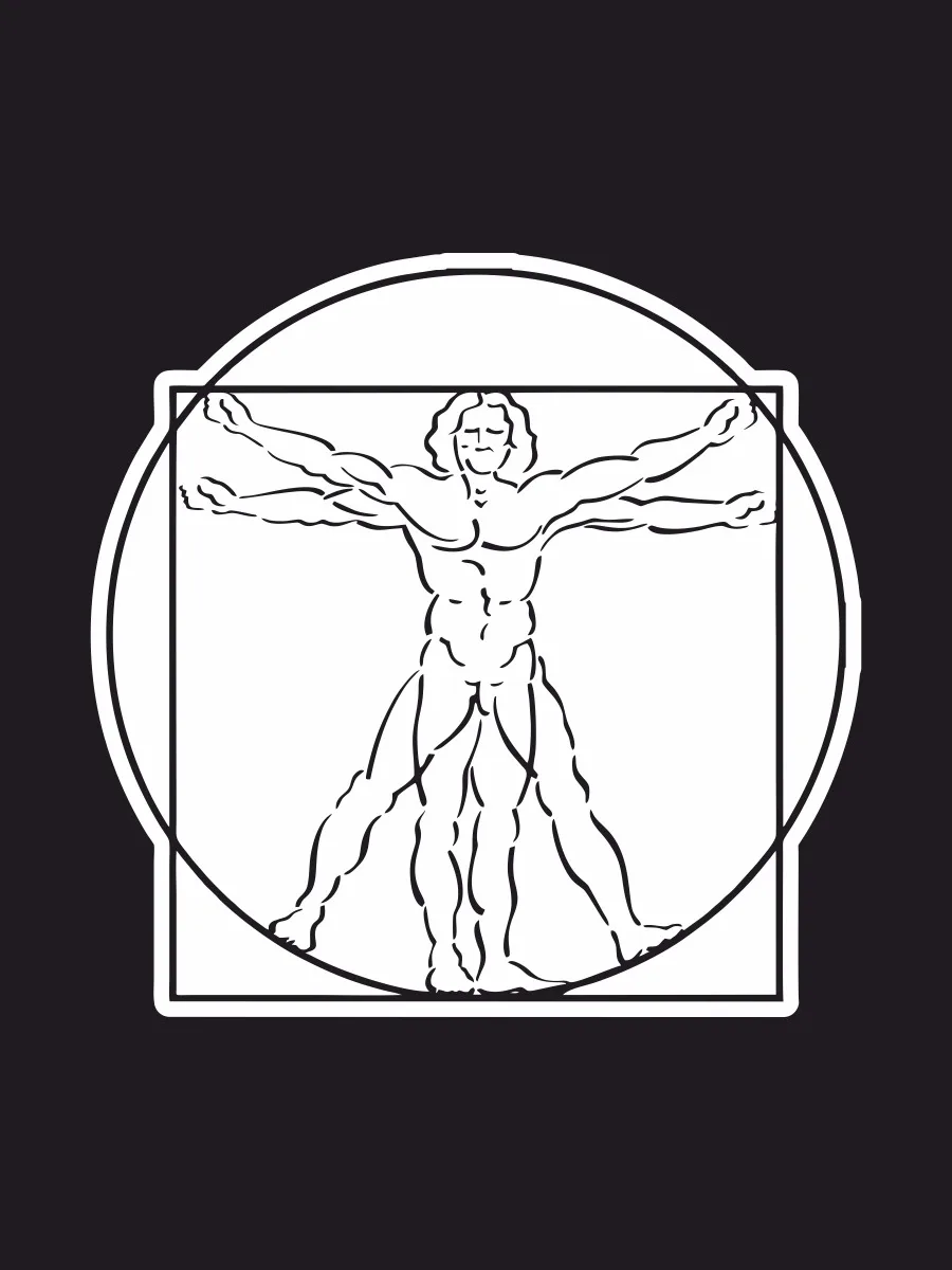 Витрувианский человек эскиз тату