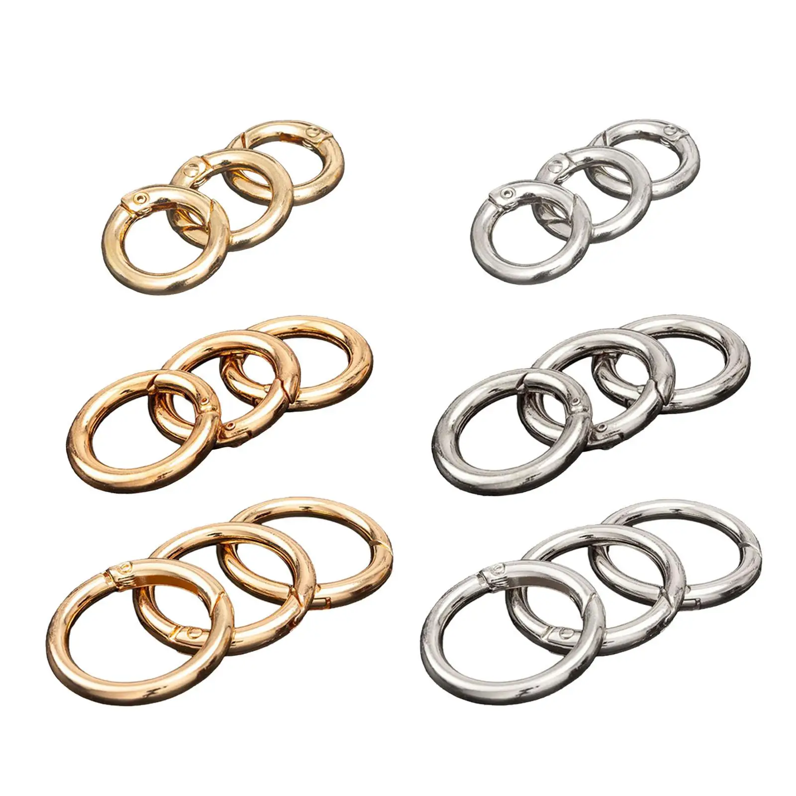 

10Pcs Round Spring Snap Hooks Carabiner Circle for Key Chains Key