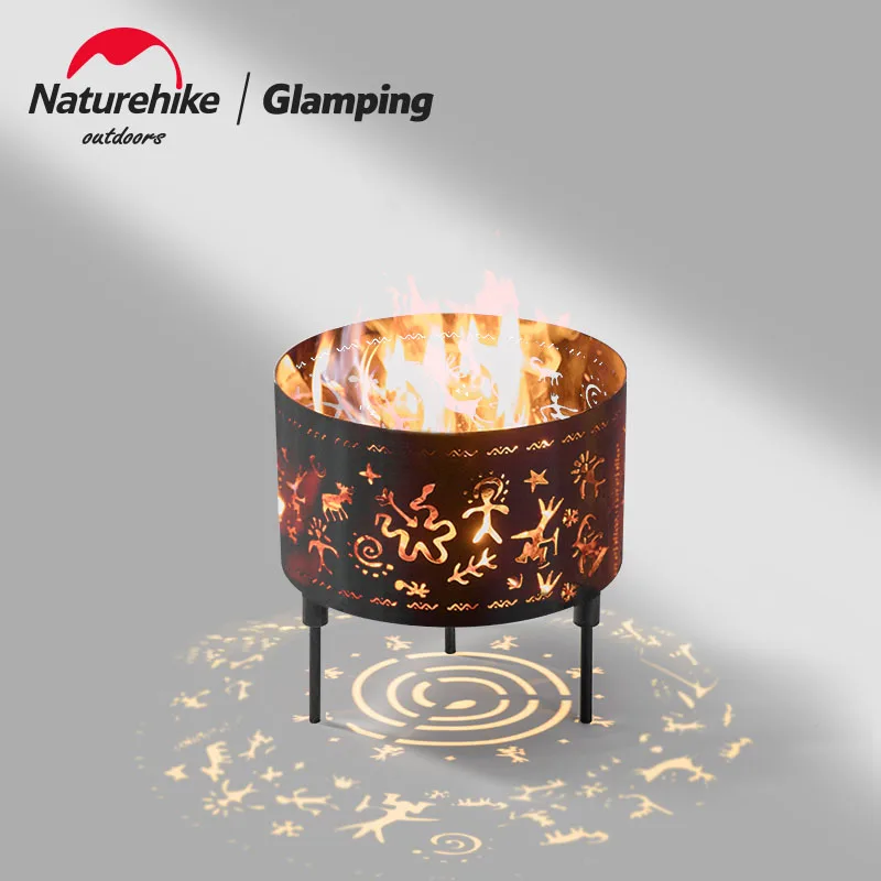

Naturehike 2023 Burning Fire Round Table Camping Heating Fire Rack Outdoor Fire Dome Picnic Atmosphere Fire Round Platform