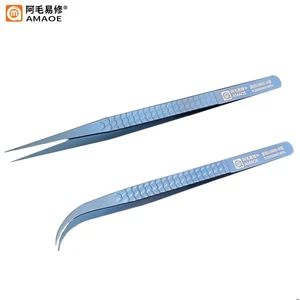 Amaoe точный пинцет из титанового сплава, затвердеваниеудлинение, изогнутые прямые наконечники, зажим, прыгающий провод, пинцет для ремонта материнской платы