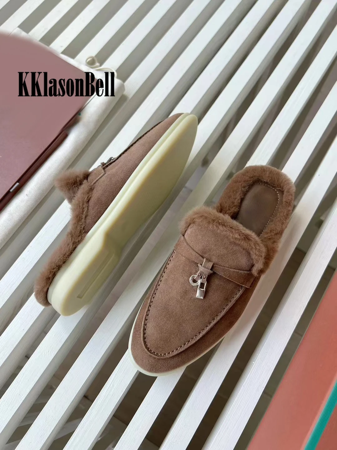 11 14 KKlasonBell тапочки из коровьей замши с бахромой на плоской подошве повседневные