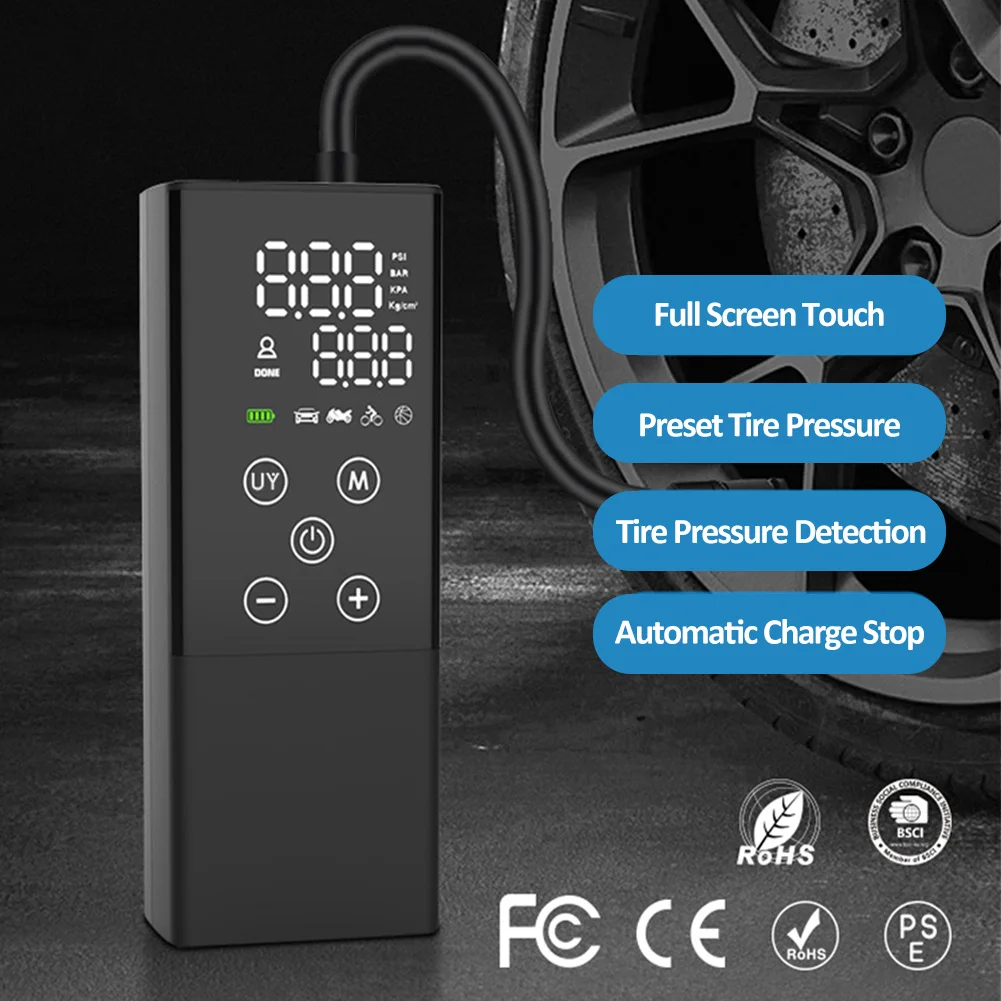 

Portable Car Tyre Inflator Digital Tire Inflator Auto Air Pump 150 PSI Air Compressor for Car Motorcycle Bike Smart Tire Pump