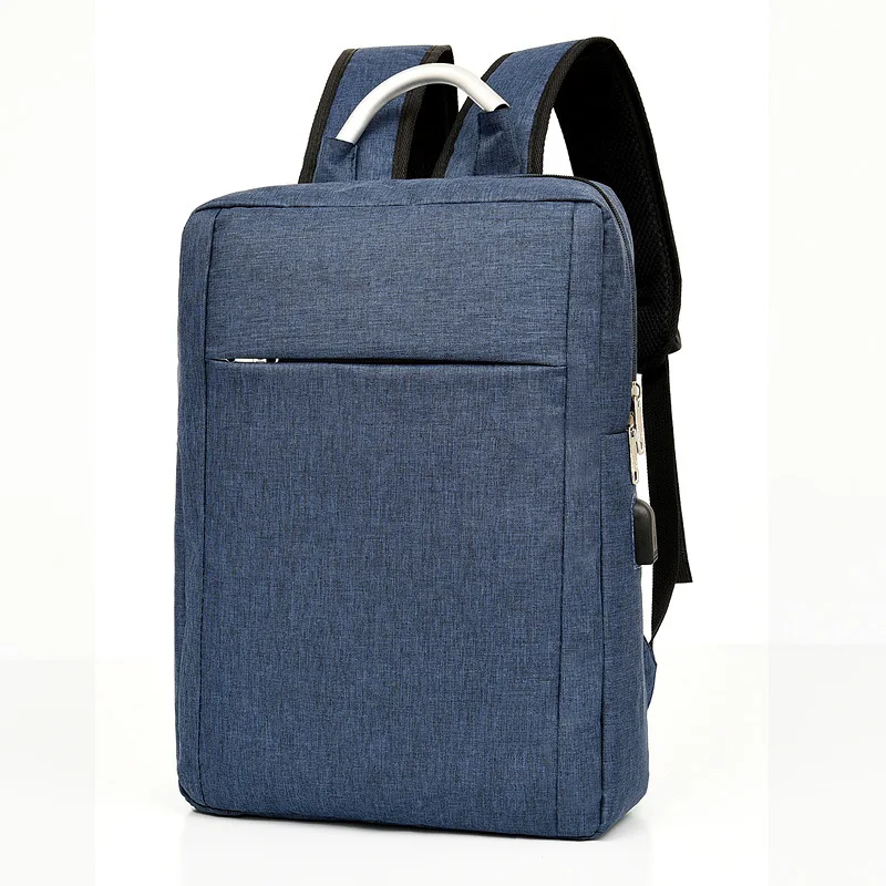 New decompression simple fashion large capacity male backpack computer USB charging anti water men casual backpack