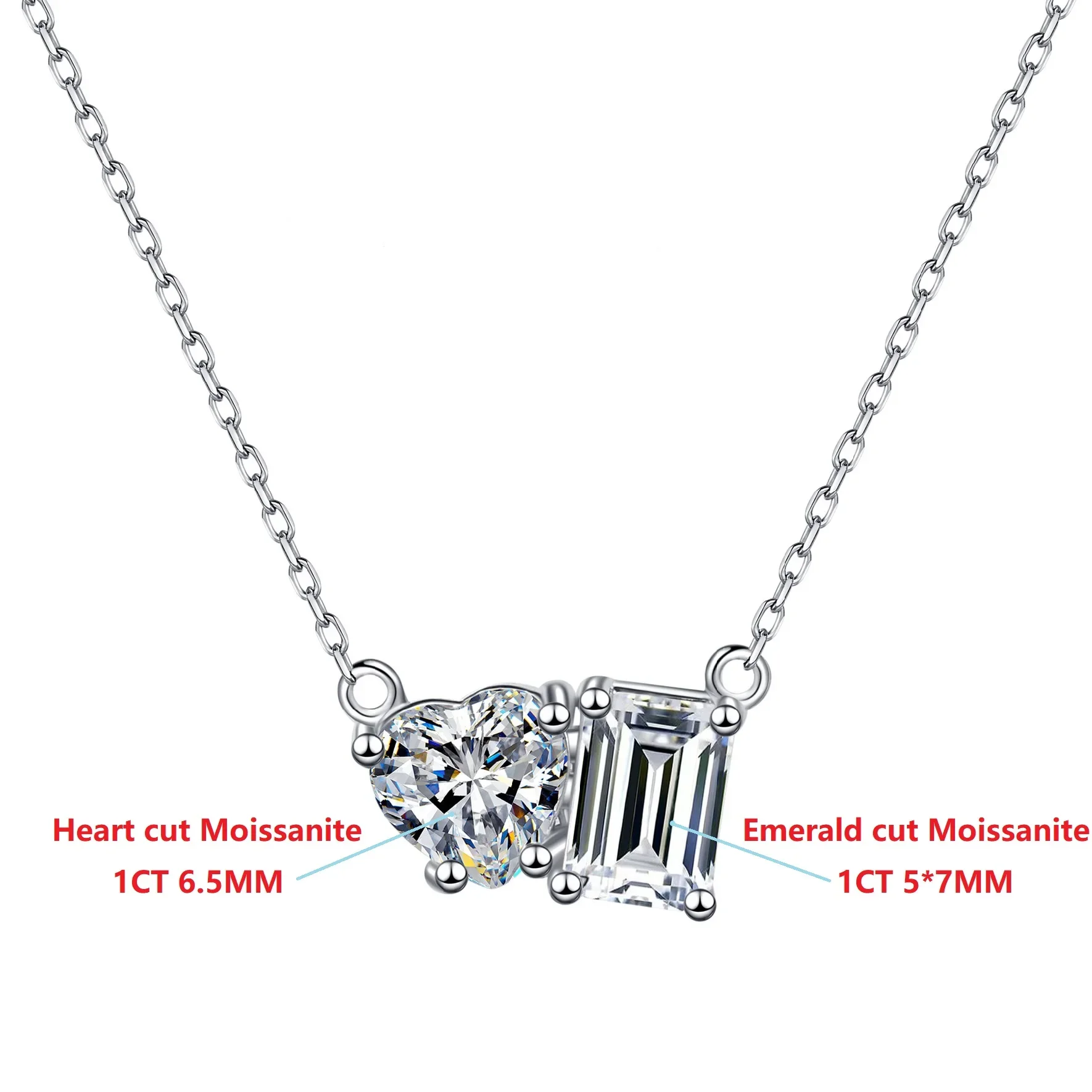 Ожерелье Halaile D Color Moissanite из стерлингового серебра S925 с кубиком сахара и подвеской