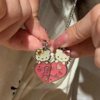 kawaii sanrio necklace anime hello kitty cute cartoon ktcat sweet girly heart jewelry pendant best friend gifts for girls