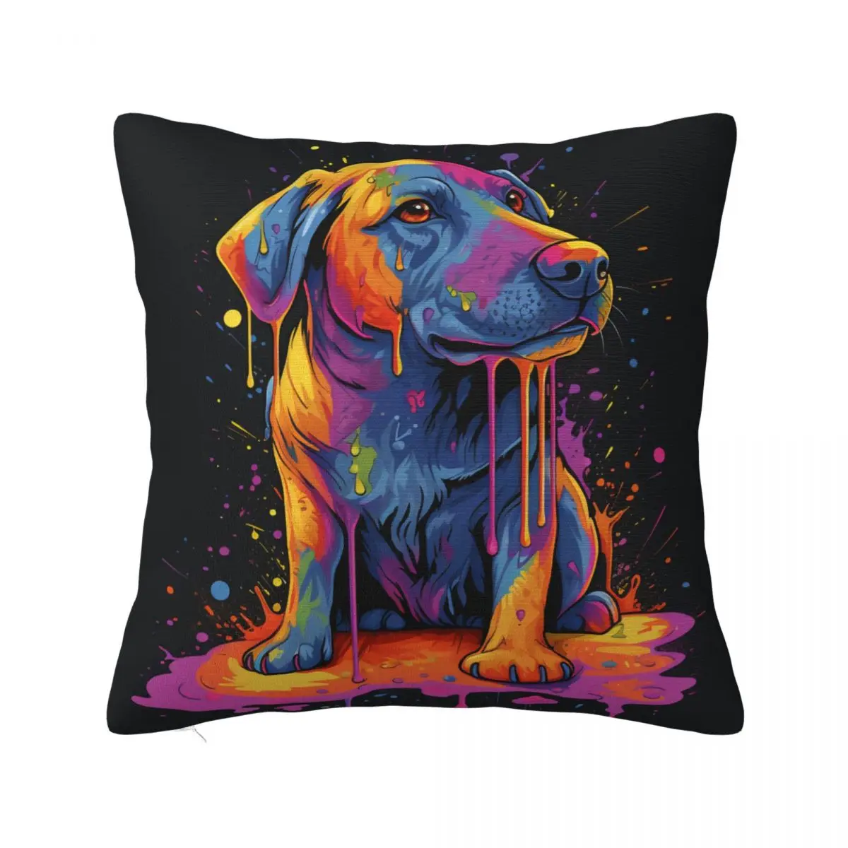 

Dog Pillow Case Psychadelic Grafitti Summer Decorative Pillowcase Polyester Bed Zipper Cover