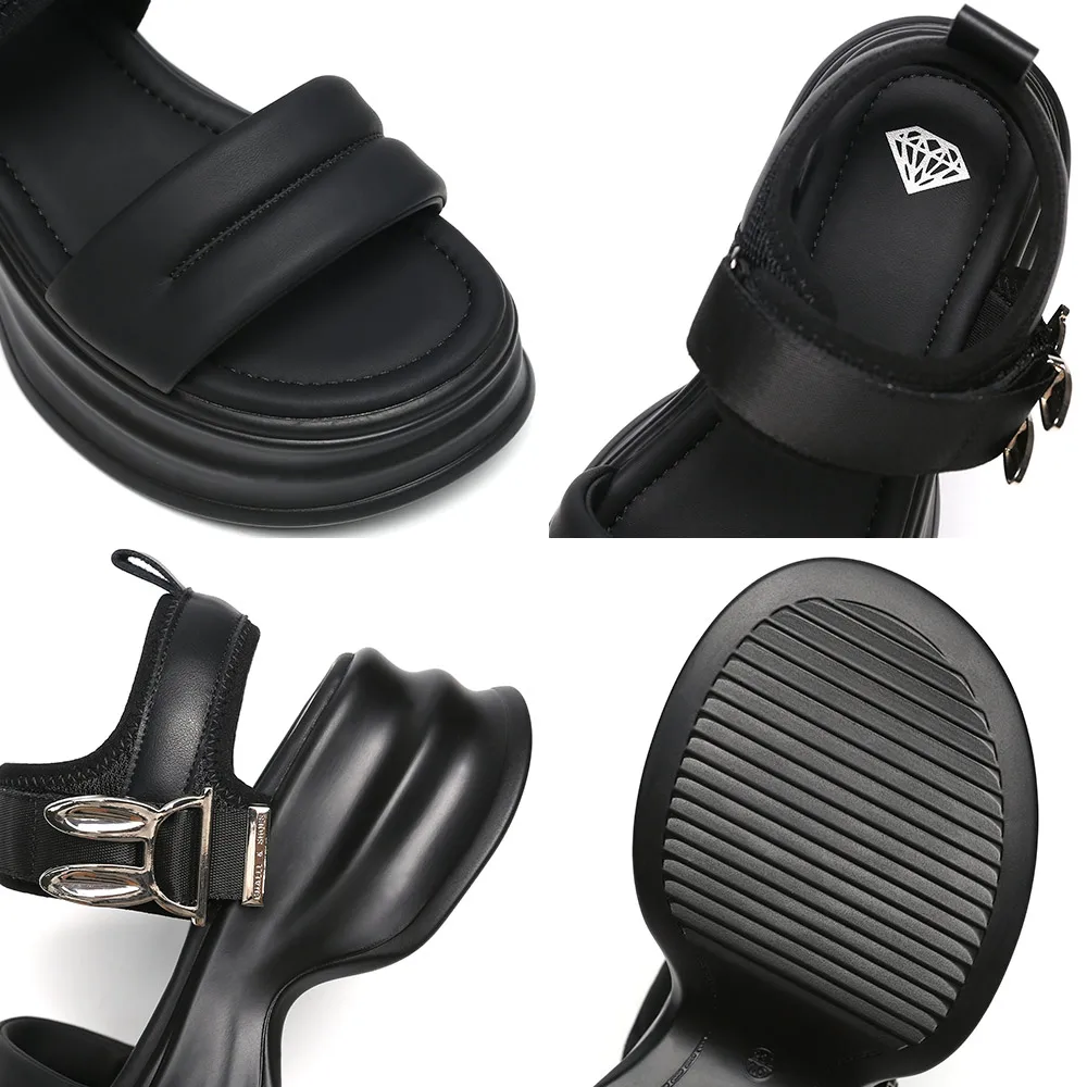 SOMILISS Platform Sandals Women Cute Rabbit Hook Loop Microfiber Leather Round Toe Ladies Summer Fashion Flat Casual Sandals