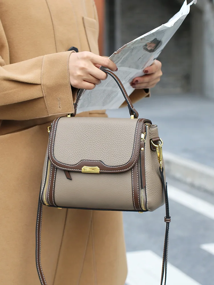 Женская сумка-тоут из натуральной кожи модная сумочка на плечо через для женщин