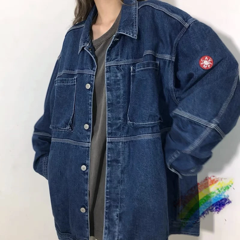 

Wash The Old CAVEMPT C.E Jeans Jacket Men Women 1:1 Best Quality Heavy Fabric Unisex Cav Empt Denim Jackets Coat