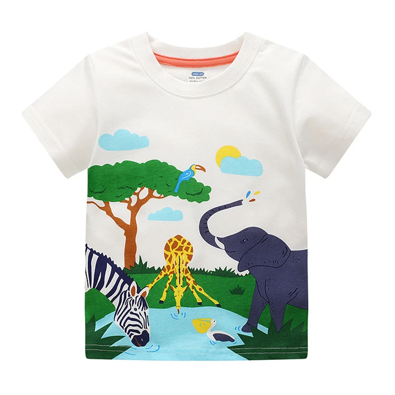 Hot Sale Popular Animal Print Cartoon Kids T-shirt Boys Girls Clothes Cute Short Sleeves T Shirt Children Tee,Tops