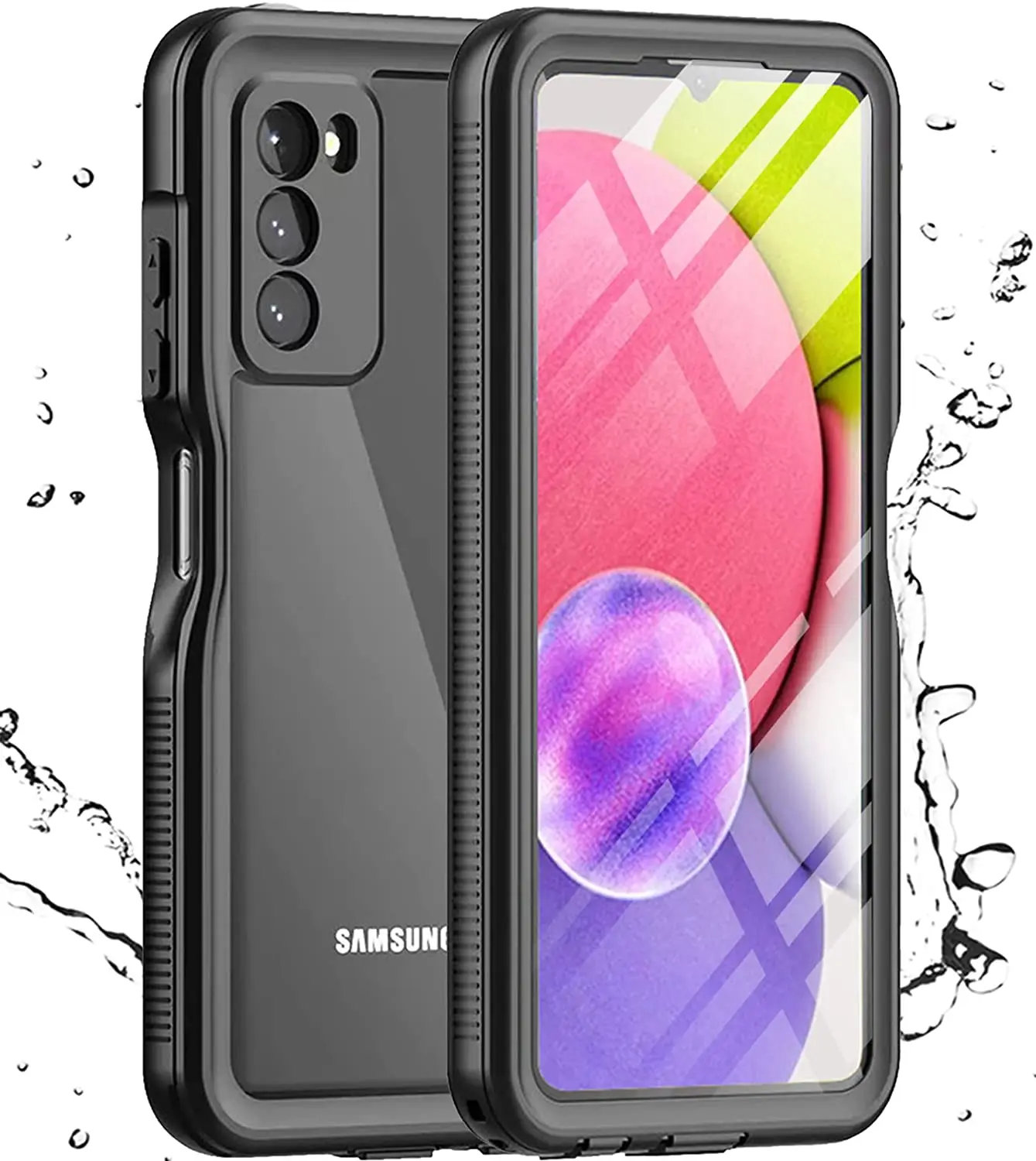 

Водонепроницаемый чехол для Samsung Galaxy A03S со встроенной защитой экрана прочный полноразмерный подводный пылезащитный ударопрочный чехол