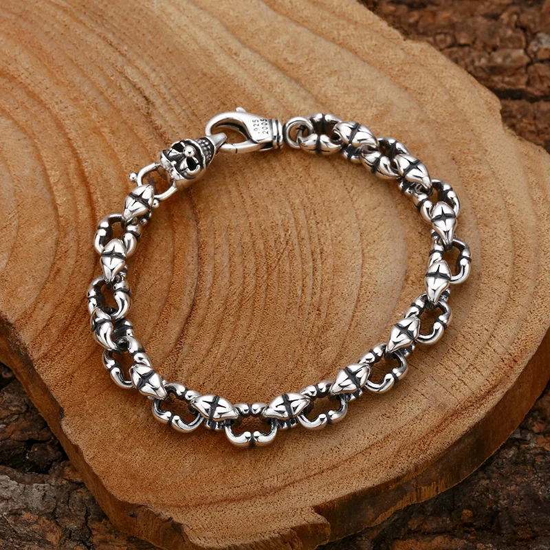 BOCAI S925 браслеты из стерлингового серебра для мужчин новая мода властная цепочка с