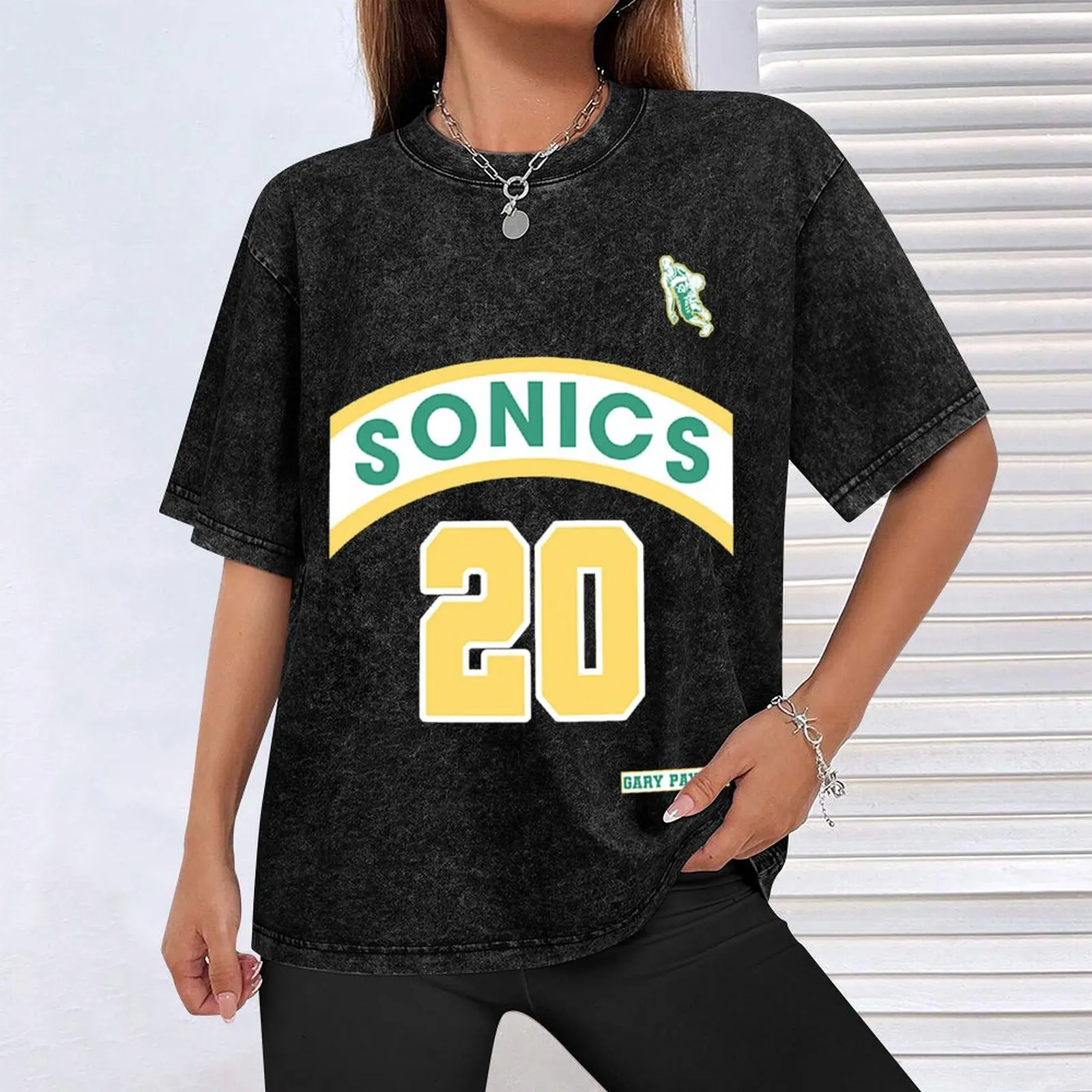 Фото Футболка Gary Payton в стиле ретро Supersonics с принтом в стиле 90-х годов, модная футболка с принтом в стиле фан-арт №4