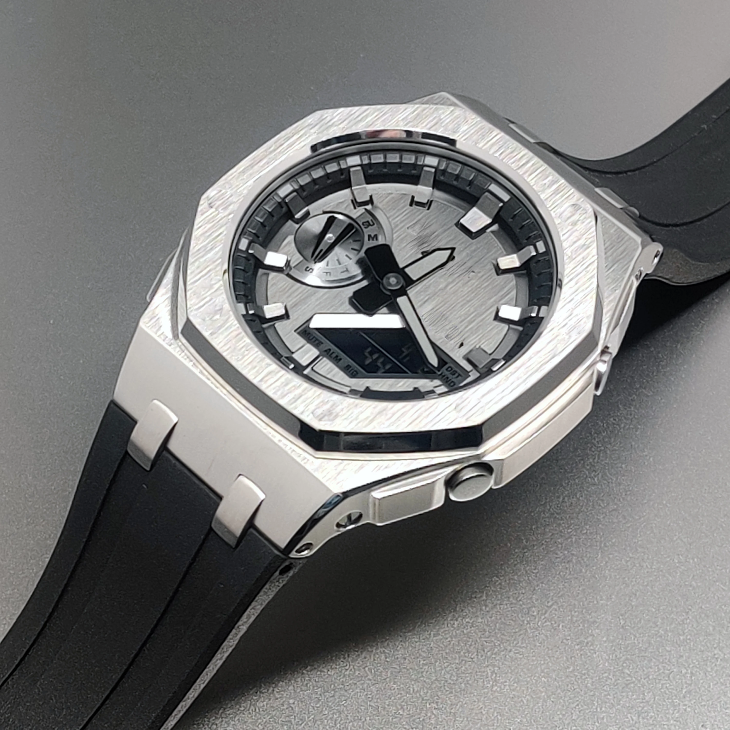 Rubber Strap+Metal Case For Casio GM2100 Gen5 Modification Kit Stainless steel Cover For Casioak G-Shock GM-2100 Bracelet Belt