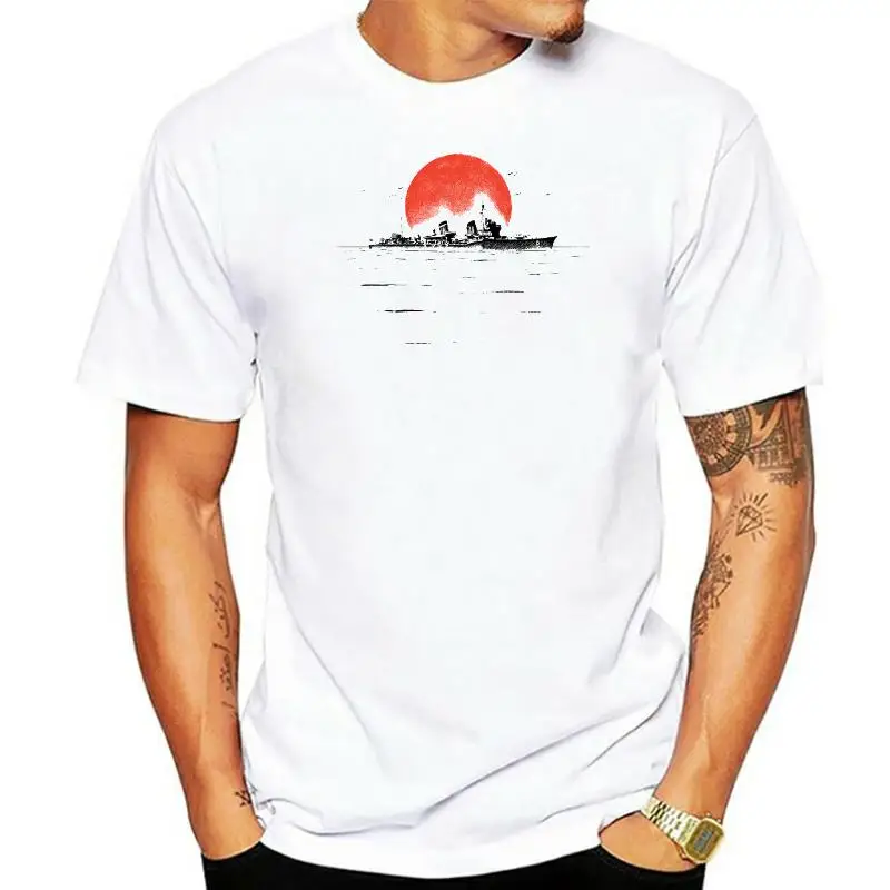 

new Men short sleeve t-shirt Japanese Destroyer War Ship Under the Sun Awesome Artsy t shirt tees tops harajuku streetwear