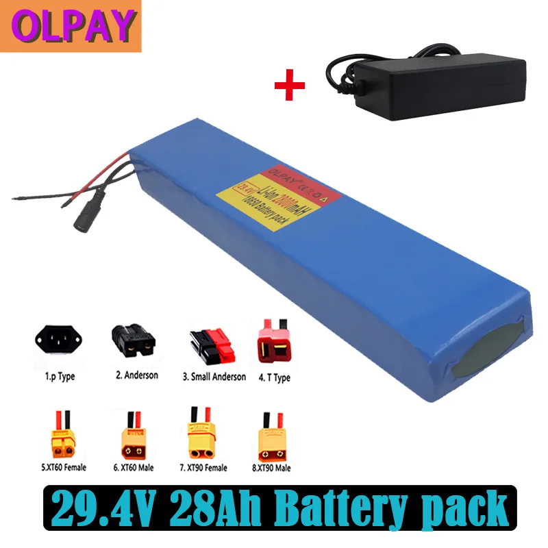 

New 7S5P 29.4v 28Ah Electric Bicycle Motor Ebike Scooter 29v Li Ion Battery Pack 18650 Lithium Rechargeable Batteries+charger