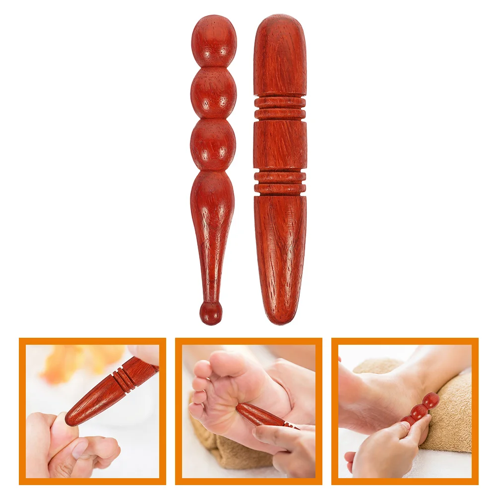 

2Pcs Wooden Foot Bars Professional Foot Acupoint Massagers Foot Sticks