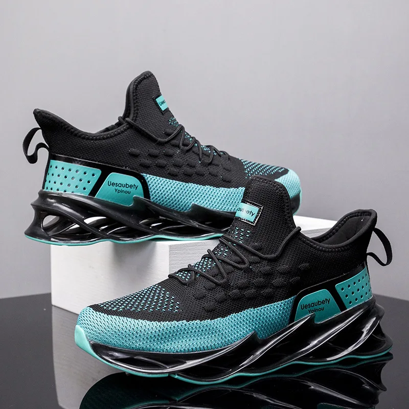 Highten Men's Mesh Sneakers Lightweight Hollow Bottom Color-blocking Tide Men's Shoes Comfortable Breathable Male Running Shoes