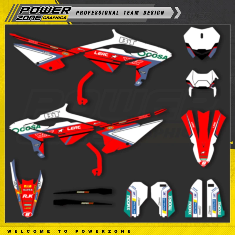 Комплект графической наклейки и наклеек PowerZone для BETA 2023 2024 2025 RR ENDURO 125 200 250 300RR 350 390