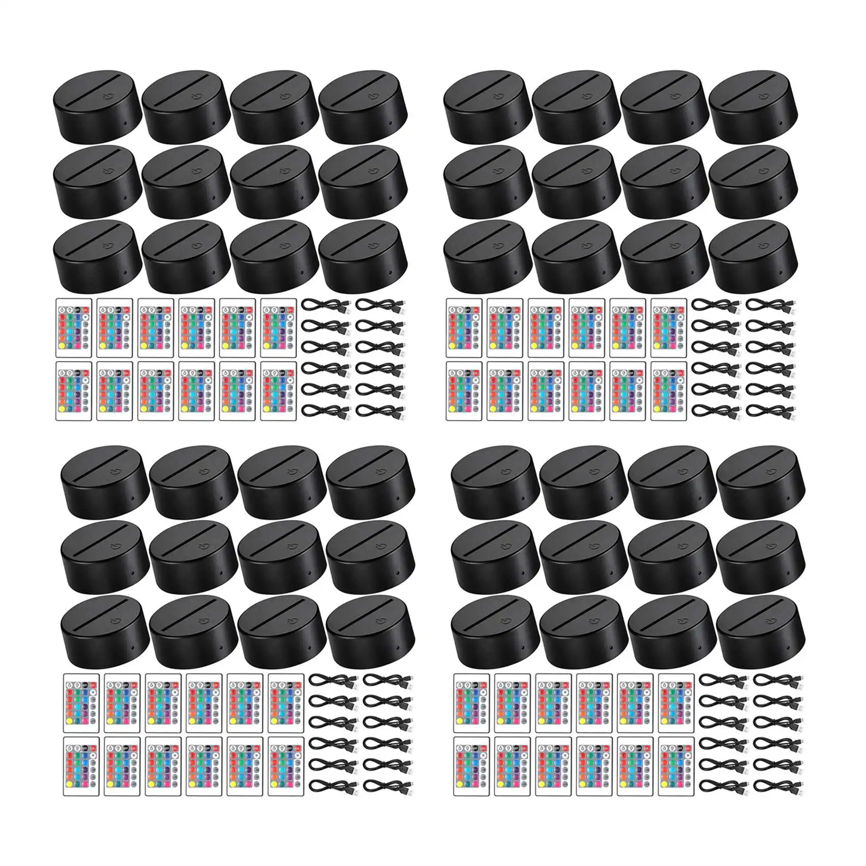 

48X 3D Night LED Light Lamp Base 16 Colors LED Light Display Base for Acrylic and Resin Glass for Restaurant Room Shop