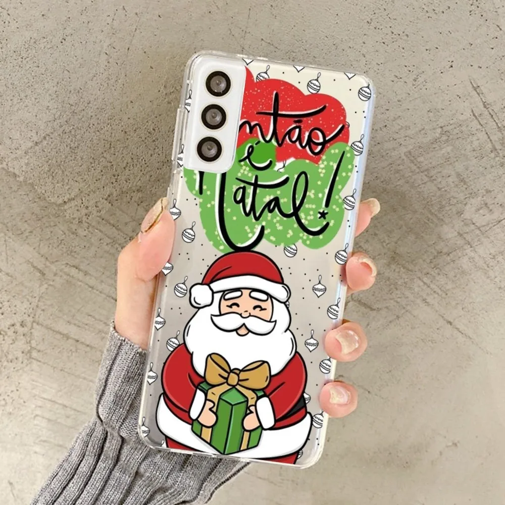 Рождественский мультяшный новогодний подарок чехол для телефона Samsung S 20 21 22 23 Redmi