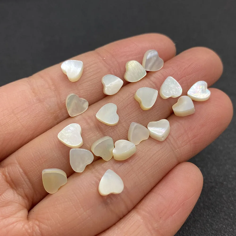 

Exquisite Natural White Shell Love Beads 6mm Charm Fashion Ladies Jewelry DIY Necklace Earrings Bracelet Making Accessories