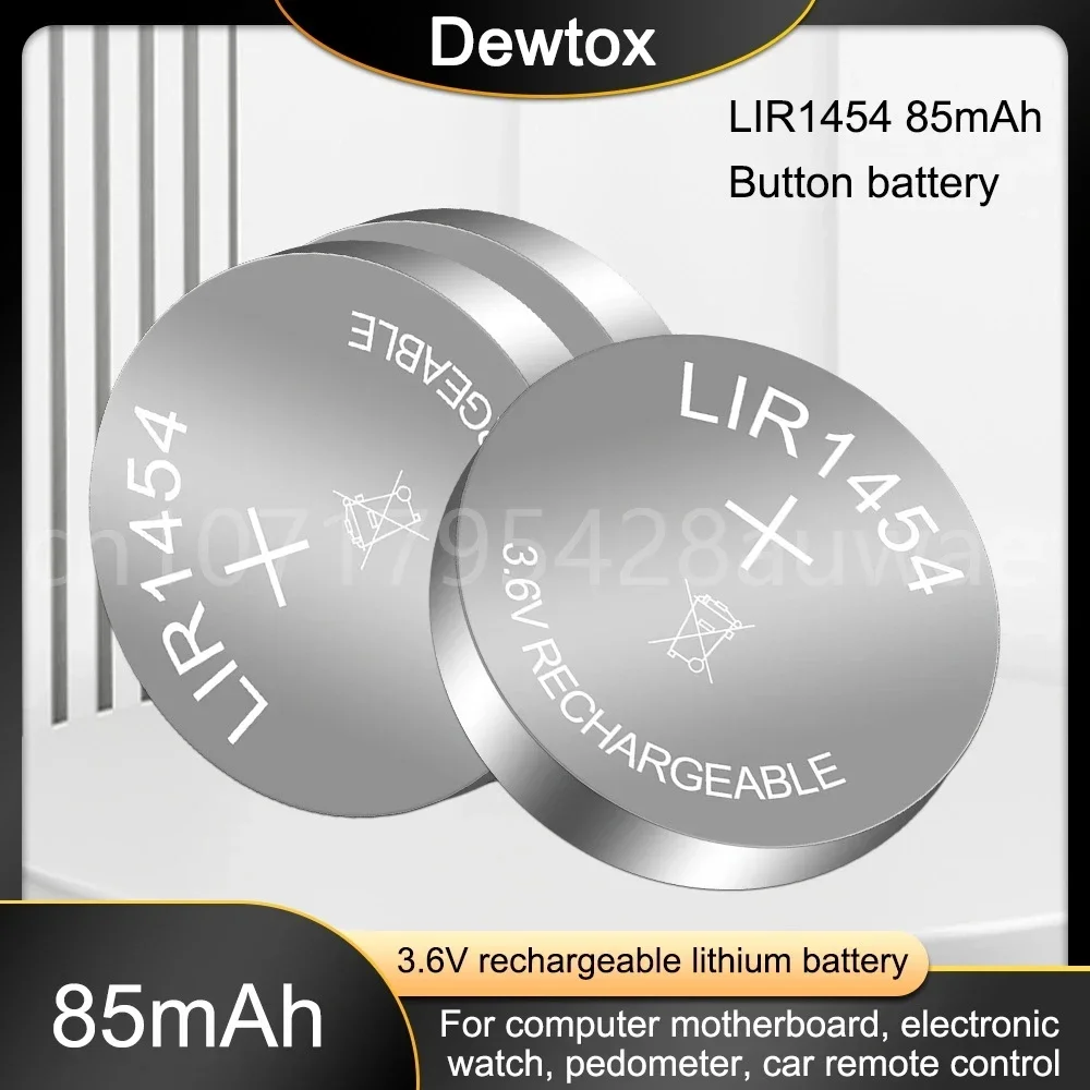 10-100 шт. LIR1454 3 6 В 85 мАч литиевая аккумуляторная батарея для TWS Bluetooth-гарнитуры