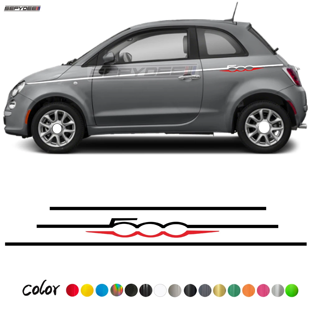 

1 пара, наклейки на боковые двери кузова автомобиля Fiat 500 500c Abarth 595