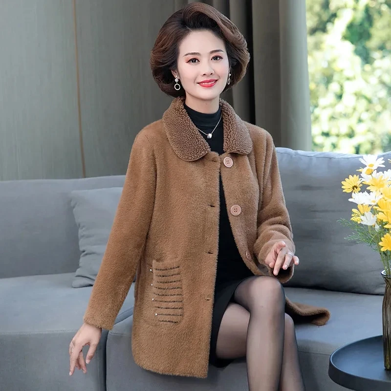 Женский кардиган новый кашемировый для мамы среднего возраста куртка Femme Noble