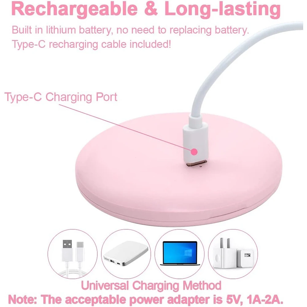 Компактное увеличительное зеркало для макияжа с подсветкой перезаряжаемое