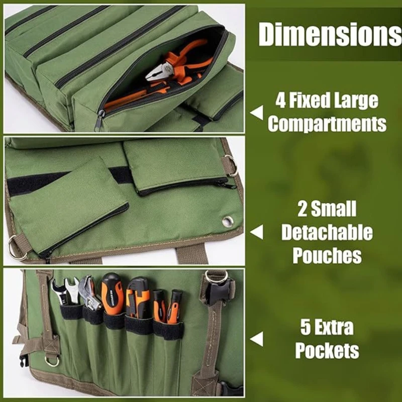 Портативная сумка для инструментов из ткани Оксфорд складной дизайн держатель