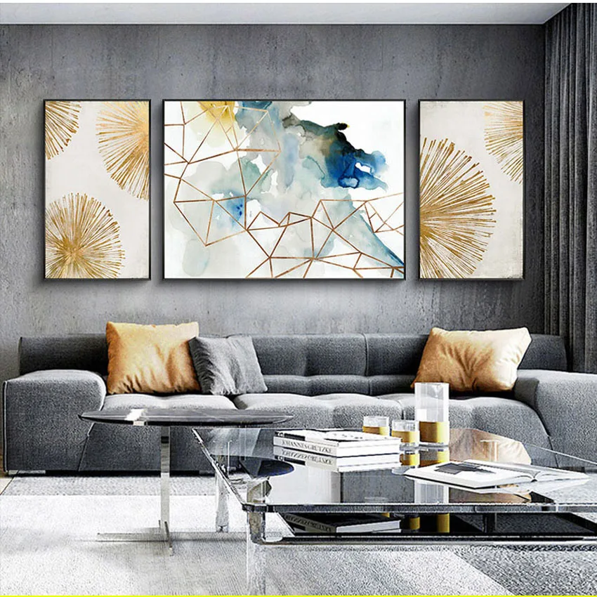 

3 panel wall art hanging paintings abstract scenery pictures for home decor Hand painted oil painting on canvas for living room