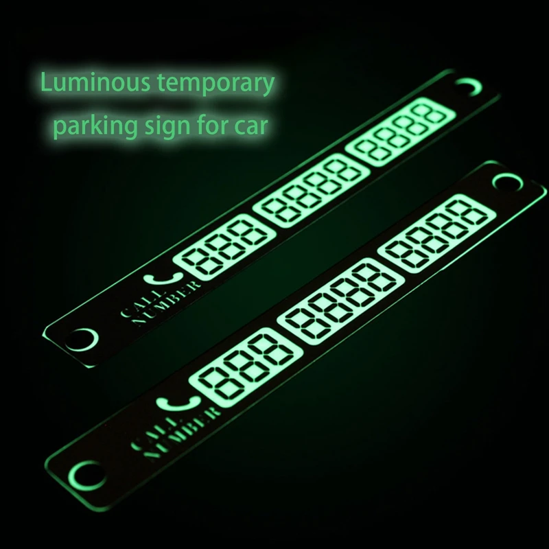 

Temporary Car Parking Card Telephone Number Card Notification Night Light Sucker Plate Car Styling Luminous Phone Number Card