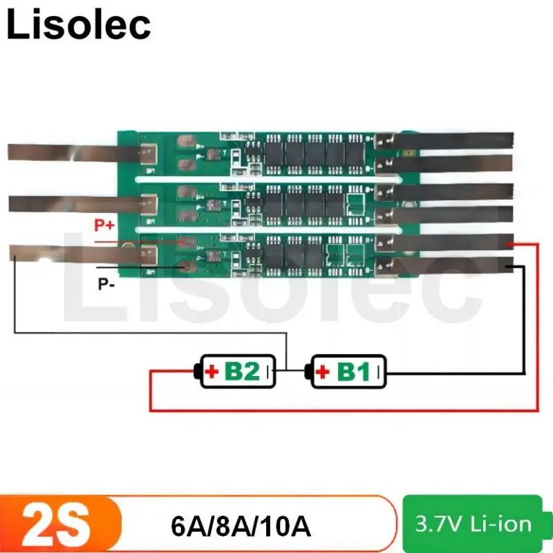 

Плата BMS 2S 6A 8A 10A для зарядки, защитная плата 7,4 В 8,4 в 18650 литий-полимерный аккумулятор, модуль зарядки, защитная схема Pcb