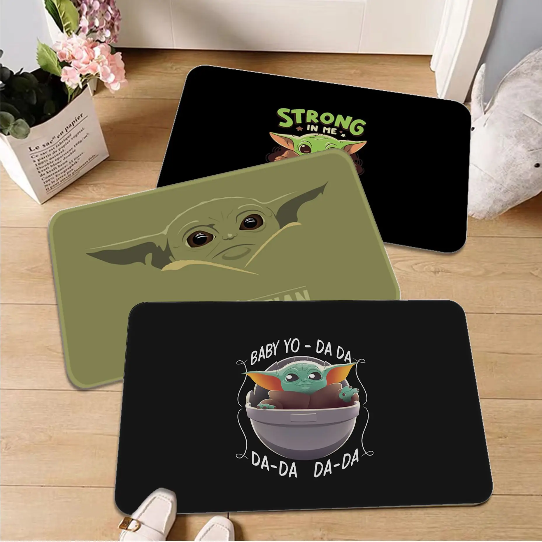 

Disney Cute Baby Yoda Long Rugs Non-Slip Laundry Room Mat Laundry Decor Balcony Child Living Room Doormat Area Rug