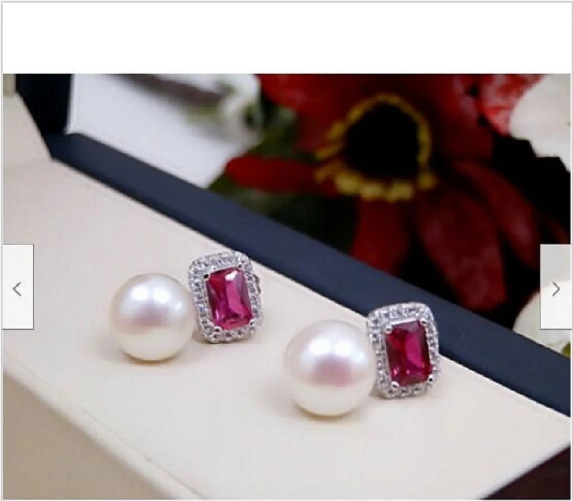 

Красивые натуральные серьги 9-10 мм AAA с белым жемчугом южного моря из чистого серебра