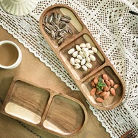 wooden snack tray compartment snack tray restaurant hotel tableware home living room decoration