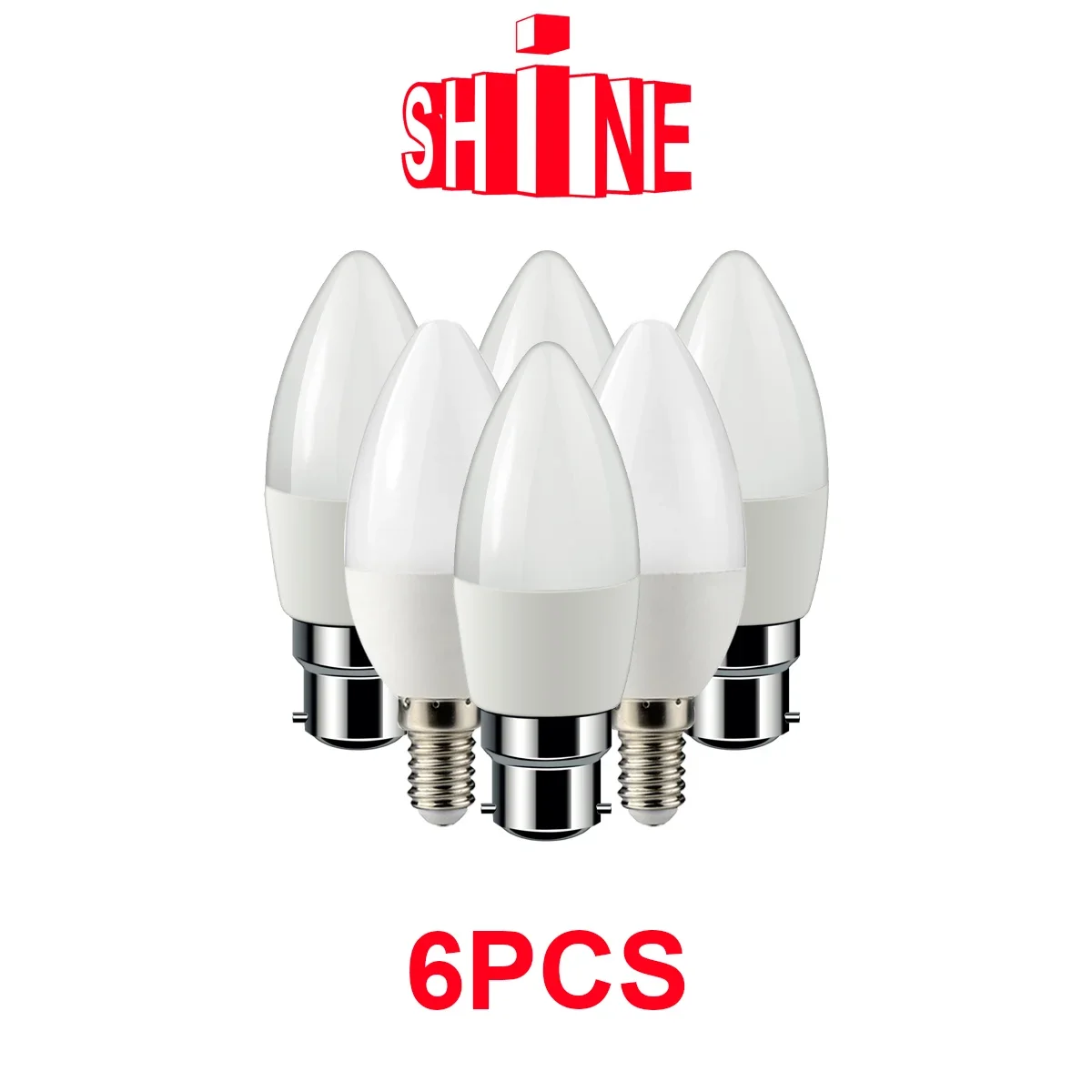 6 шт. светодиодная лампа-свеча C37 3 Вт-5 Вт E14 E27 B22 220 В-240 В 6000 К для украшения дома