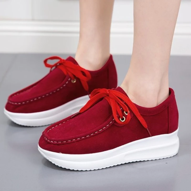 

Светильник кие кроссовки, на шнуровке, повседневная обувь для бега на толстой подошве, лоферы для вождения, на платформе, Вулканизированная ...