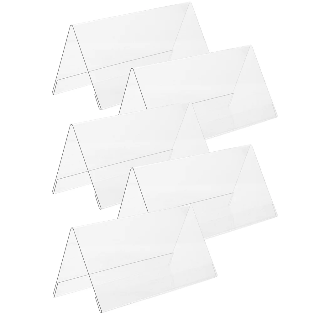 

5 Pcs Plaque Acrylic Place Cards Wedding Invitation Name Blanks Invitations Office Display Rack