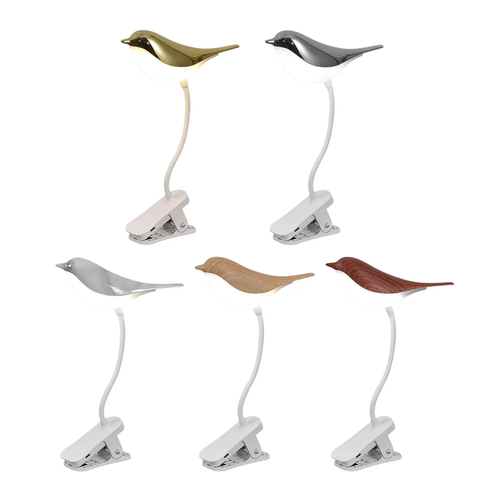 

Cute Bird Desk Lamp Reading Lights Clamp Lamp USB Dimmable Touch Control LED Nightlight for Bed Bedside Bedroom Art Decor Lounge