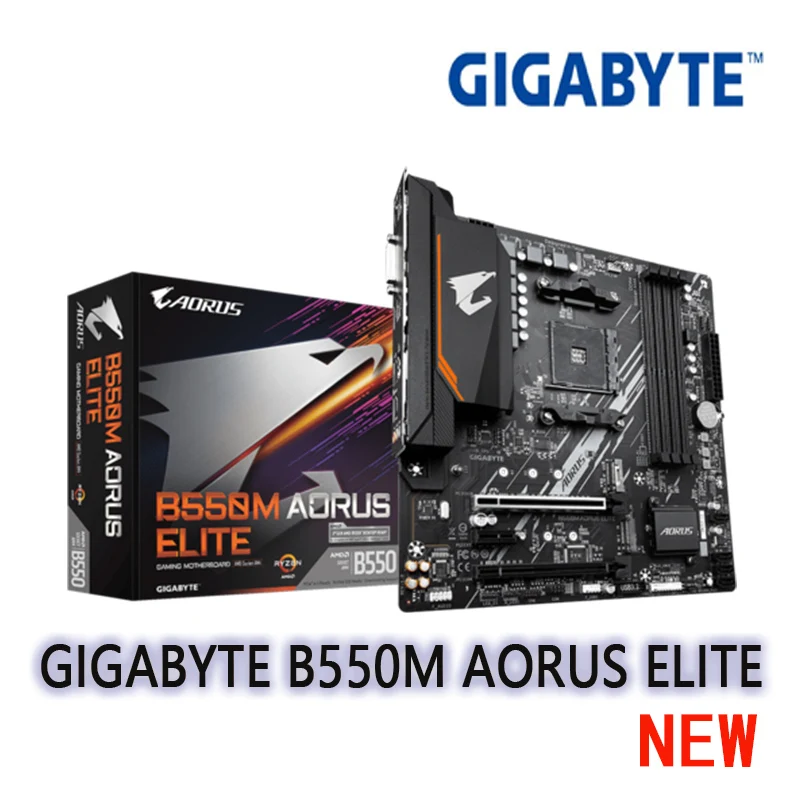 GA B550M AORUS ELITE (rev. 1 0) Micro-ATX AMD B550 DDR4 4000(OC)MHz M.2 USB3.2 Новый 128G двухканальный разъем AM4