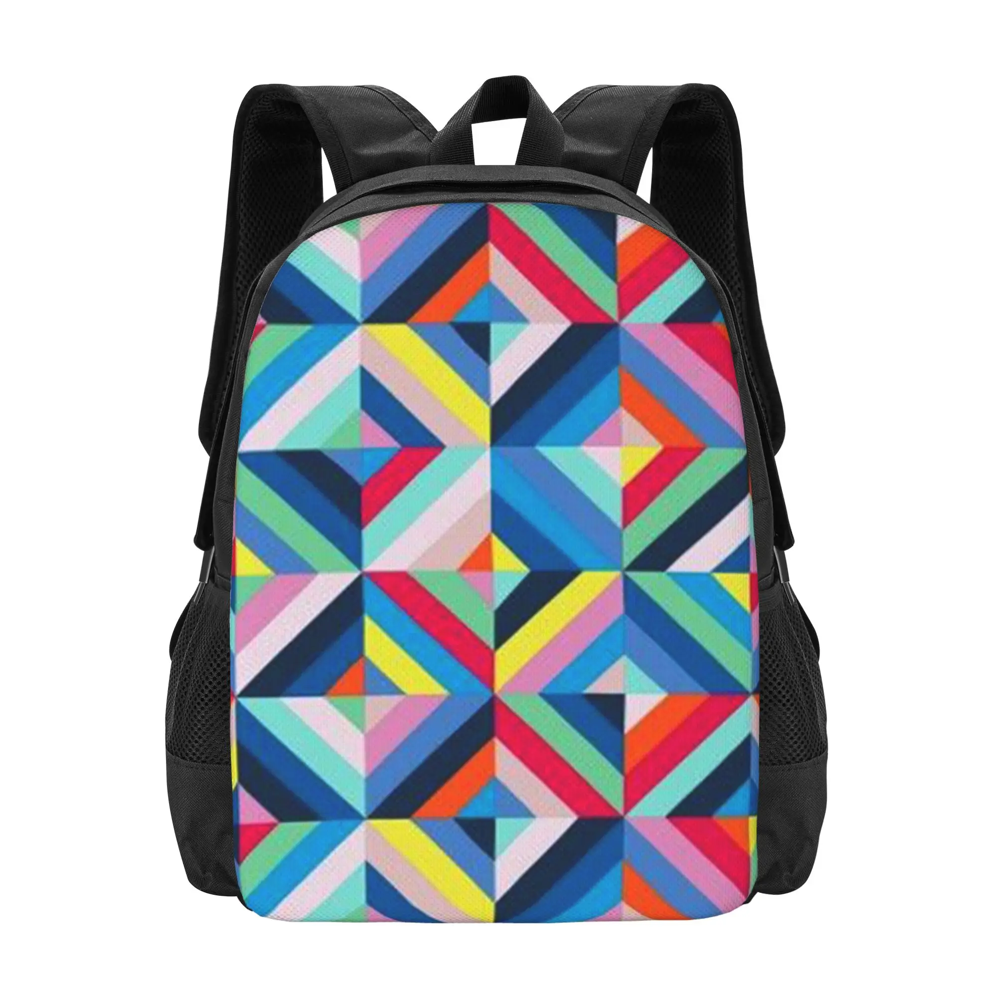 

Colorful Abstract Pattern Classic Basic Canvas School backpack Casual Daypack Office Backpack for Men Women