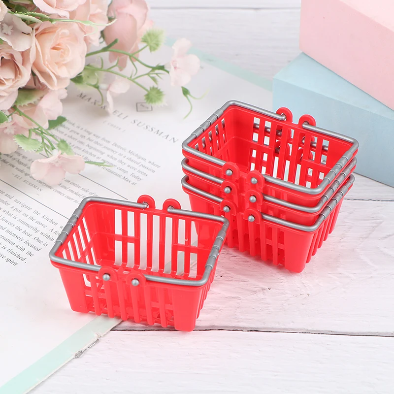 

10pcs Dollhouse Miniature Shopping Basket Toys Kids Mini Supermarket Shopping Hand Basket Model Doll House
