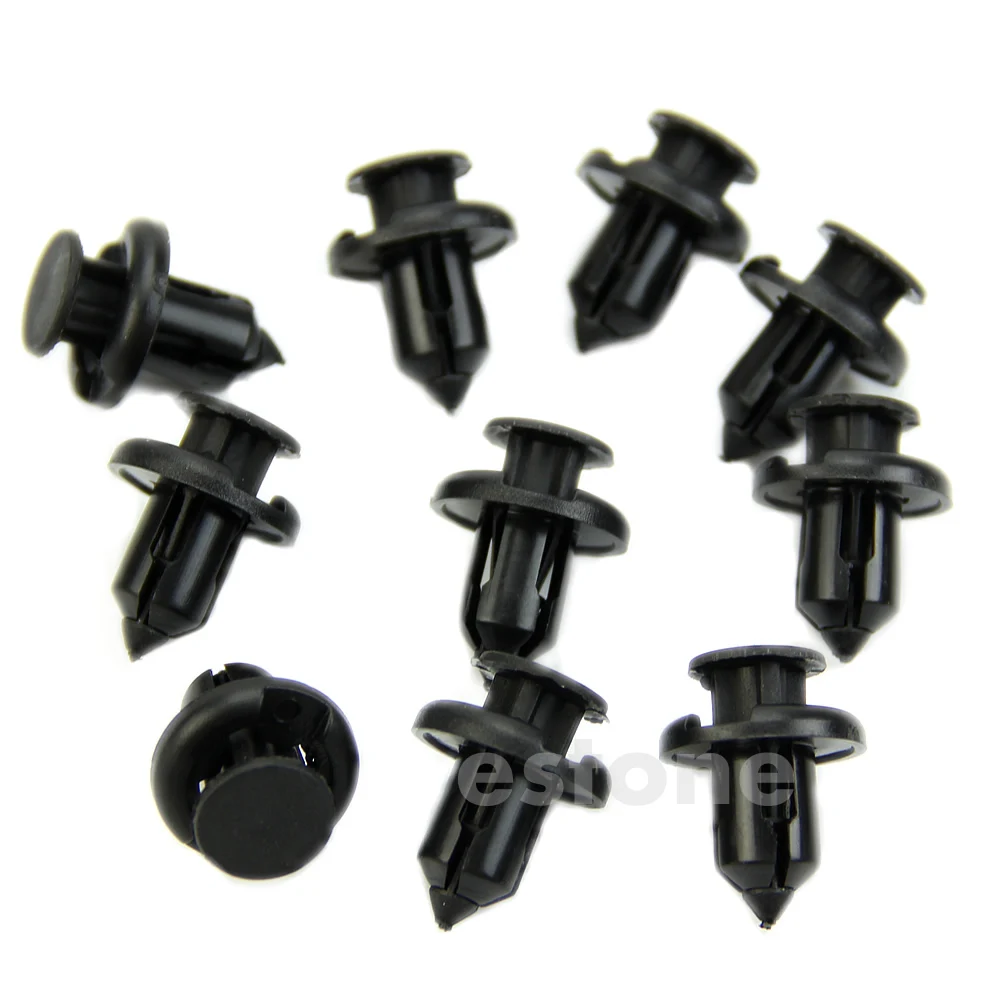 

10pcs Nylon Trim Board Panel Retainer Clips Rivet Fasteners Black for