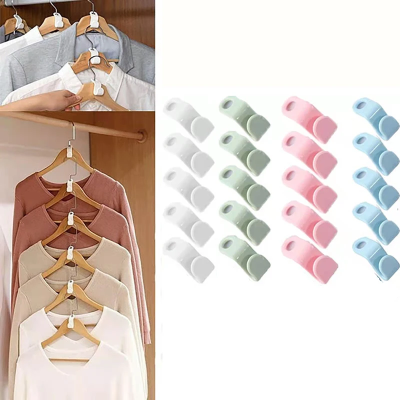 

5pcs Mini Clothes Hanger Plastic Wardrobe Coat Organizer Rack Holder Space Saving for Closet Space Saving