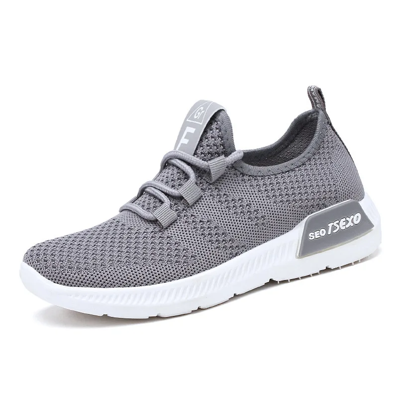 

Casual Shoes Light Sneakers Breathable Mesh Summer Knitted Vulcanized Shoes Outdoor Slip-On Sock Shoes Plus Size Tennis shoes