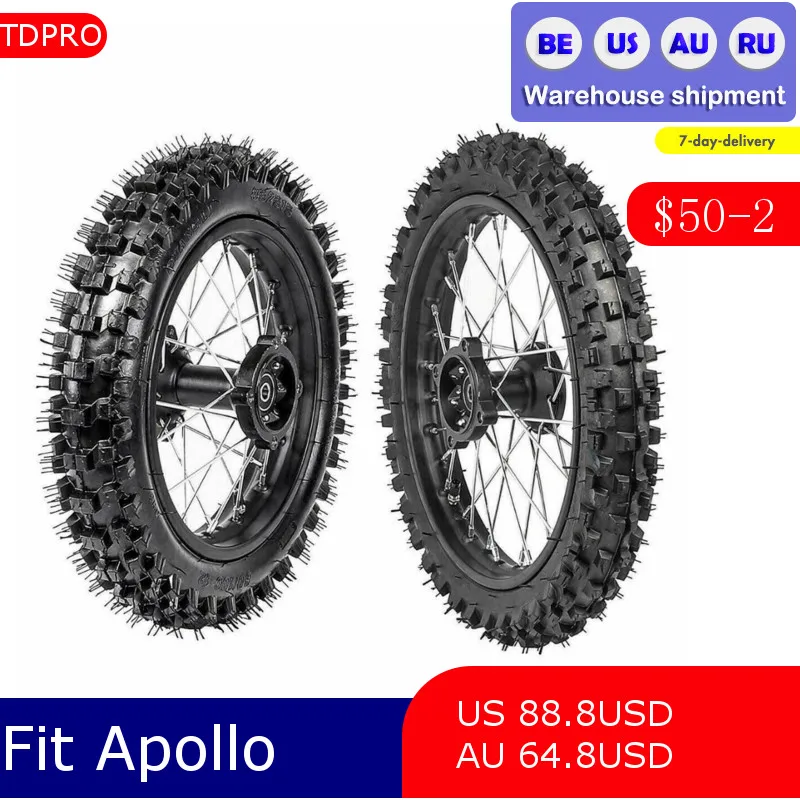 

Задние Передние колесные диски KLX110 KX65 SSR 60/100 125cc Apollo 14 дюймов 80/100-14 или 12 дюймов 110-12 дюймов