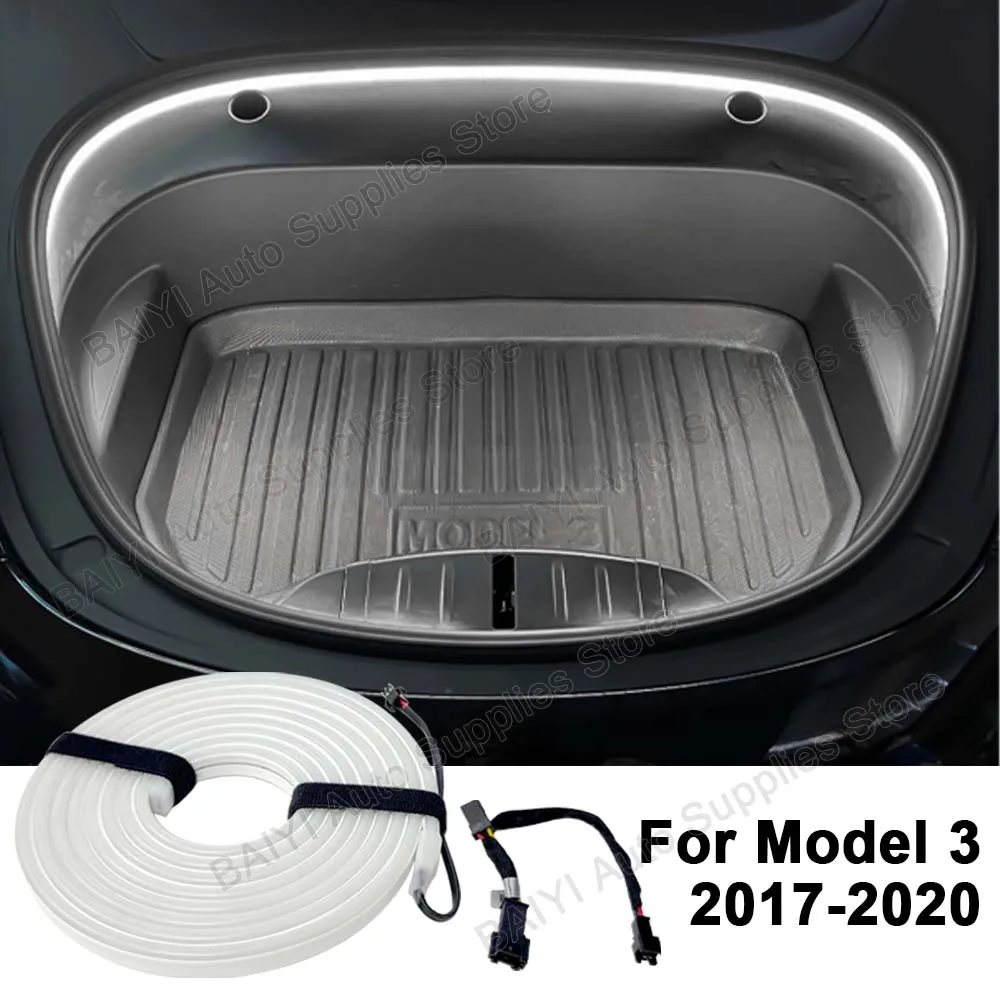

Для Tesla Model 3 Highland 2021-2025 Model Y Launch Передний багажник Frunk Светодиодный окружающий свет Гибкая силиконовая полоса лампы