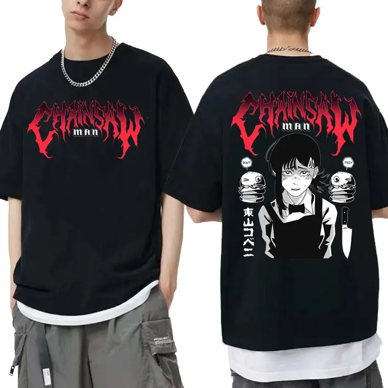 

Japanese Anime Chainsaw Man Higashiyama Kobeni T-shirts Men Women Loose Manga T Shirt Men's Fashion Oversized Pure Cotton Tshirt